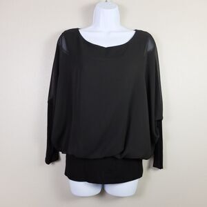 Joseph A Black Long Sleeved Layered Tunic Top Size Small